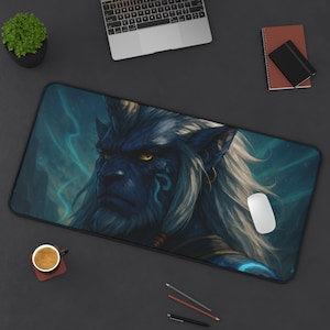 Kimahri, alfombrilla de escritorio para juegos, diseño de Final Fantasy X, tapete para TCG, regalo para fans de FFX, alfombrilla grande para ratón, tapete para tarjetas de juego