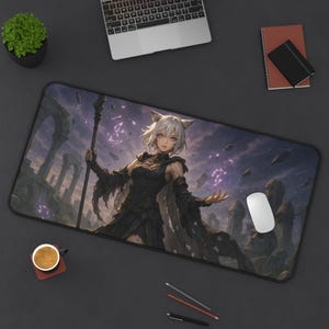 ヤ・シュトラ、ゲーミングデスクマット、ファイナルファンタジーXIVデザイン、TCG用プレイマット、FFXIVファンギフト、大型マウスパッド、ゲームカードマット