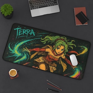 テラ、ゲーミングデスクマット、ファイナルファンタジー6デザイン、TCG用プレイマット、FFVIファンギフト、大型マウスパッド、ゲームカードマット