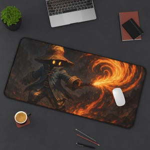 Vivi、ゲーミングデスクマット、ファイナルファンタジー9デザイン、TCG用プレイマット、FFIXファンギフト、大型マウスパッド、ゲームカードマット