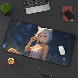 Y'shtola, tapis de bureau de jeu, design Final Fantasy XIV, tapis de jeu pour JCC, cadeau de fan FFXIV, grand tapis de souris, tapis de cartes de jeu