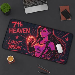 Tifa, alfombrilla de escritorio para juegos, diseño de Final Fantasy 7, tapete para TCG, regalo para fans de FFVII, alfombrilla grande para ratón, tapete para tarjetas de juego