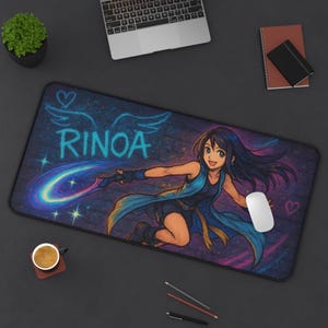 Rinoa, alfombrilla de escritorio para juegos, diseño de Final Fantasy 8, tapete para TCG, regalo para fans de FFVIII, alfombrilla grande para ratón, tapete para cartas de juego