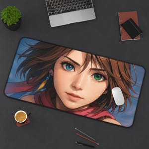 Yuna, alfombrilla de escritorio para juegos, diseño de Final Fantasy X-2, tapete para TCG, regalo para fans de FFX-2, alfombrilla grande para ratón, tapete para tarjetas de juego