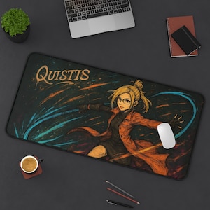 Quistis, alfombrilla de escritorio para juegos, diseño de Final Fantasy 8, tapete para TCG, regalo para fans de FFVIII, alfombrilla grande para ratón, tapete para cartas de juego