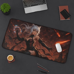 Y'shtola, tapis de bureau de jeu, design Final Fantasy XIV, tapis de jeu pour JCC, cadeau de fan FFXIV, grand tapis de souris, tapis de cartes de jeu