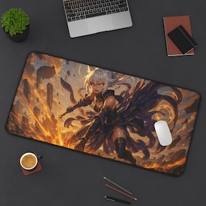 Y'shtola, Tappetino da gioco per scrivania, Design di Final Fantasy XIV, Tappetino da gioco per TCG, Regalo per fan di FFXIV, Grande tappetino per mouse, Tappetino per carte da gioco