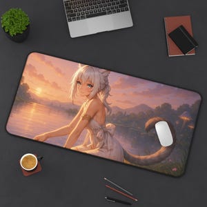 Y'shtola, tapis de bureau de jeu, design Final Fantasy XIV, tapis de jeu pour JCC, cadeau de fan FFXIV, grand tapis de souris, tapis de cartes de jeu