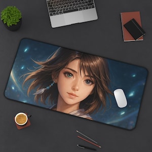 Yuna, alfombrilla de escritorio para juegos, diseño de Final Fantasy X, tapete para TCG, regalo para fans de FFX, alfombrilla grande para ratón, tapete para tarjetas de juego