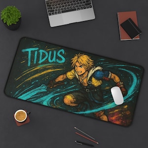Tidus, alfombrilla de escritorio para juegos, diseño de Final Fantasy X, tapete para TCG, regalo para fans de FFX, alfombrilla grande para ratón, tapete para tarjetas de juego