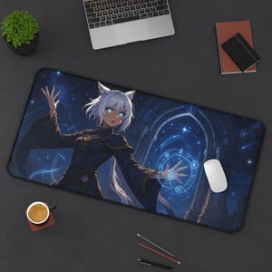 Y'shtola, Tappetino da gioco per scrivania, Design di Final Fantasy XIV, Tappetino da gioco per TCG, Regalo per fan di FFXIV, Grande tappetino per mouse, Tappetino per carte da gioco