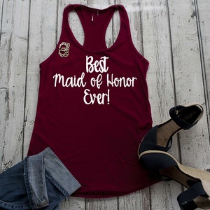 Maid of Honor tank top - Racerback Maid of honor tanks - Bridesmaid tank top - Bridal Party Shirts - Wedding tanks - bachelorette tank tops