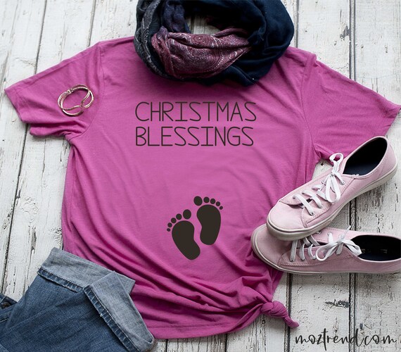 Maternity Christmas Shirt / Christmas Blessing t-shirt / Christmas Gift for mom to be / Pregnancy announcement shirts / It's a girl Shirt