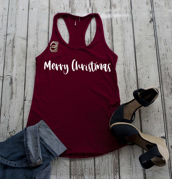 Merry Christmas Tank Top / Christmas shirts for women / Cute Christmas tank top / ladies christmas shirts / racerback holiday tank top