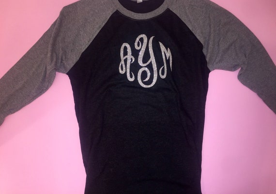 Raglan monogrammed shirt - womens monogram t-shirt - monogram shirts for women - Cute graphic shirts - christmas gifts for her - friends