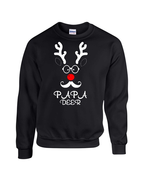 Papa Deer Sweatshirt , Family Shirts , christmas sweatshirt mens , funny reindeer sweatshirt , papa shirt , papa gifts , holiday sweatshirt