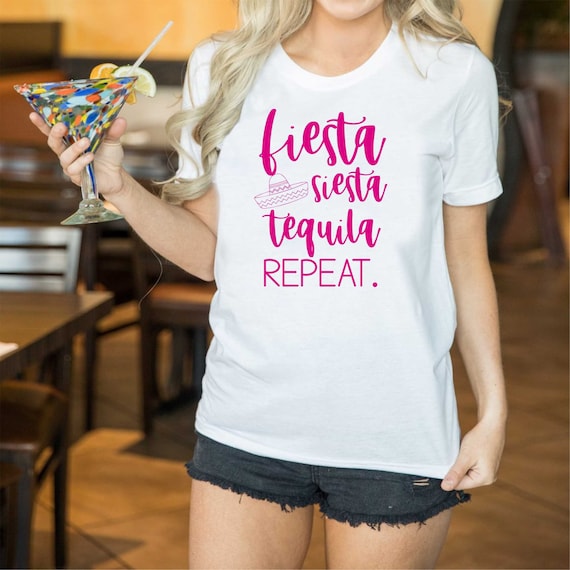 Fiesta siesta tequila repeat shirt , funny bachelorette party shirts, cinco de mayo t-shirt, mexican shirts, taco shirts, mexico cancun