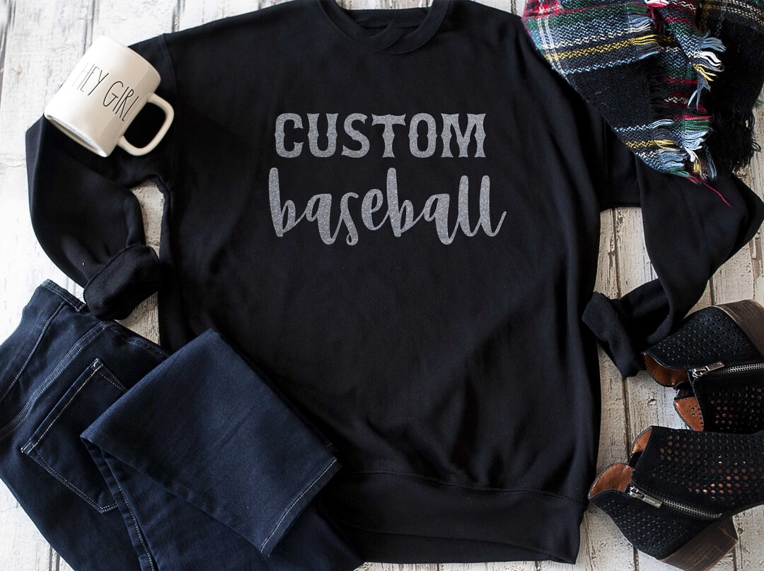 Custom Baseball Sweatshirt Your Team Name Personalized Baseball Tops