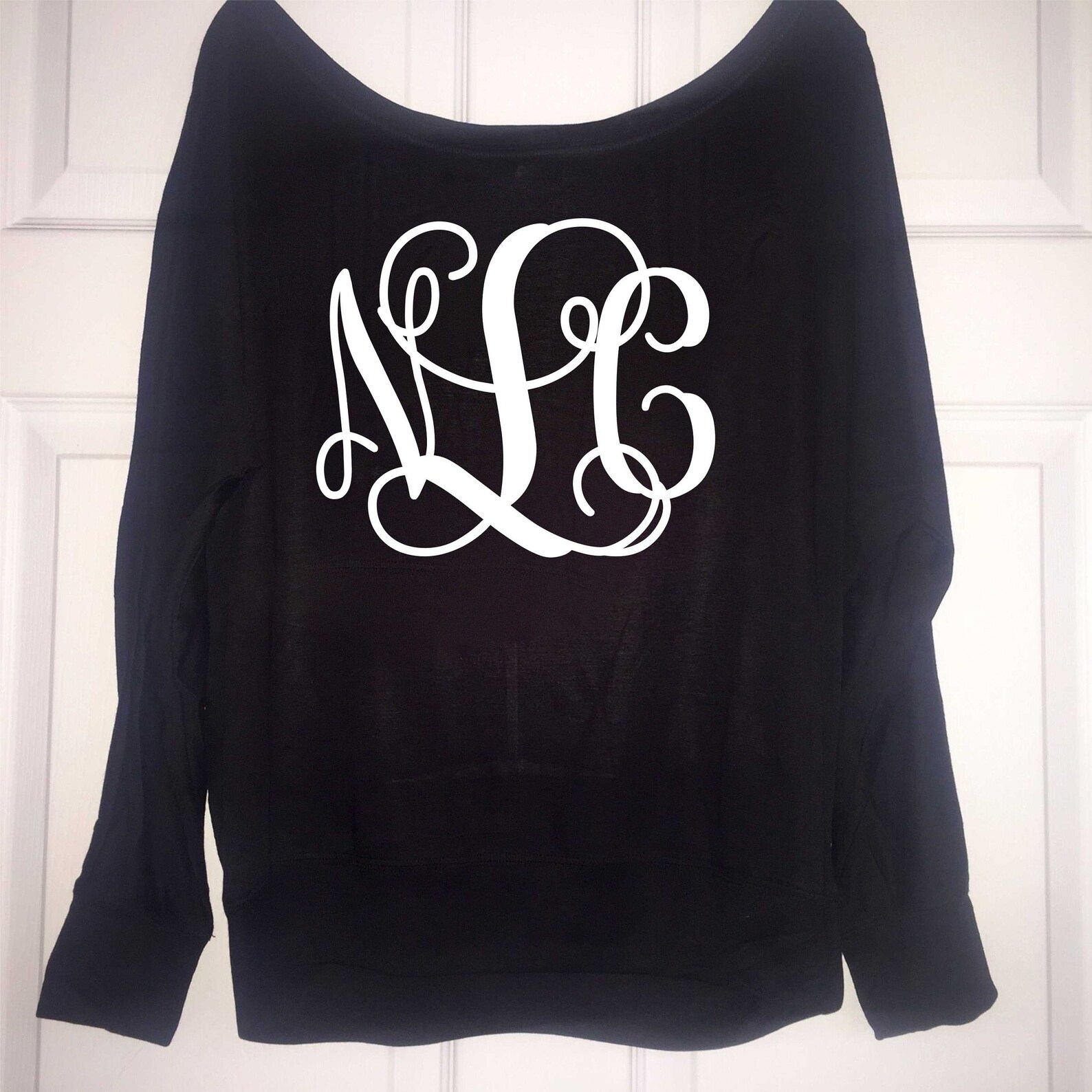 Long Sleeve Monogrammed Shirts for Women off the Shoulder Etsy