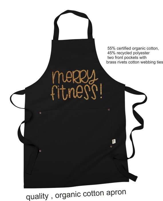 Personal Trainer Gift / Workout Presents / Gifts for runner / Merry Fitness Apron / Cooking Gift / Funny Fitness Gift / Training / Gym
