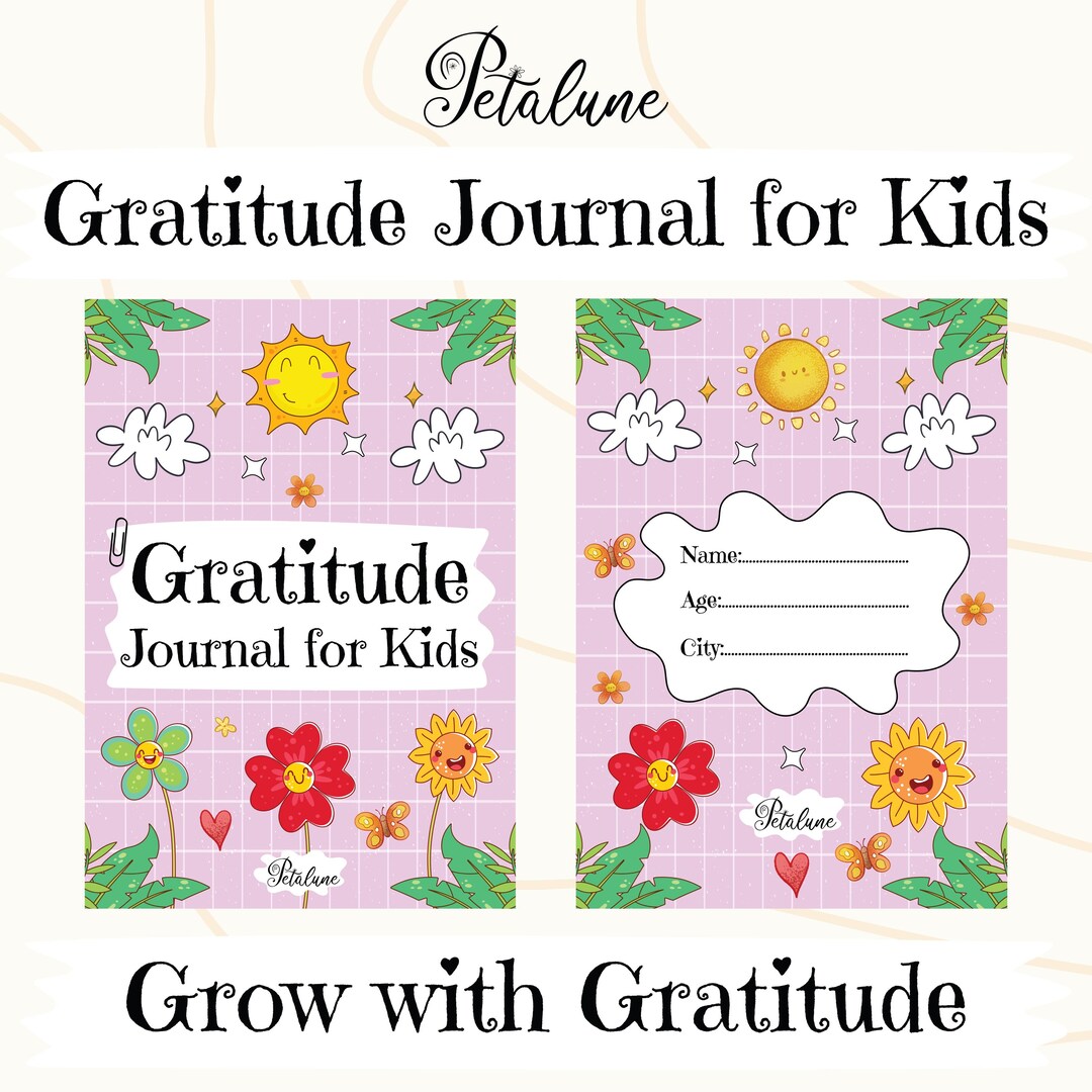 Printable Gratitude Journal for Kids – 50-page PDF With Daily Prompts ...