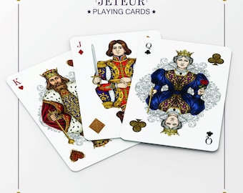 Juego de naipes vintage PNG / Corte real dibujada a mano (descarga digital)