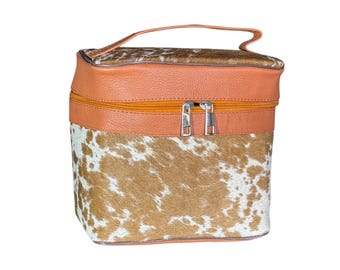 Cowhide Leather Makeup Bag | Hair On Hide Cosmetic Organizer