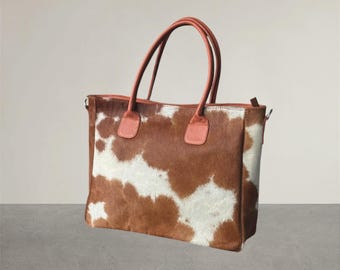 Handmade Cowhide Tote bag | Hair on leather Handbag | western style bags