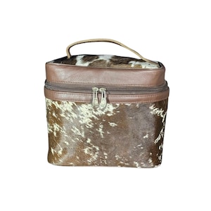 Genuine Cowhide Hair On Cosmetic Bag| Leather Cosmetic Bag| Vanity Makeup Organizer| Leather Pouch| Leather Cosmetic Case | Hair on hide bag