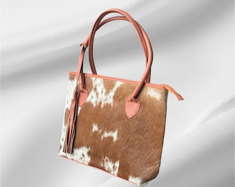 Rustic Cowhide Tote bag| Western Style Handbag | Hair on leather bags