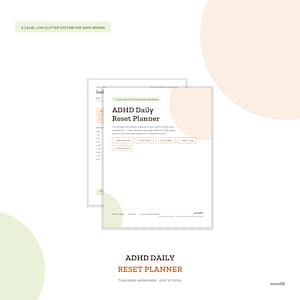 ADHD Planner Printable | Daily Reset Planner for ADHD Brains | Brain Dump, Priority Matrix, Habit Tracker | Digital Download PDF