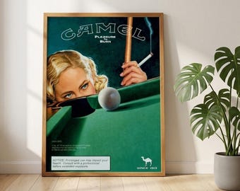 Camel Cigarettes Ad Poster | Vintage Smoking Poster | Wall Art | A1/A2/A3/A4/A5 Poster Prints