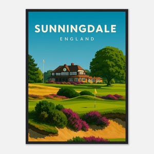 Sunningdale Golf Print, England Golf Print, Travel, Golf Course Prints, Golf Art, Golf Gift , Popular Print A1/A2/A3/A4/A5