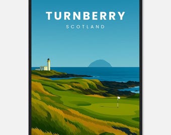 Turnberry Golf Print, Scotland, Travel, Golf Course Prints, Golf Art, Golf Gift , Popular Print A1/A2/A3/A4/A5