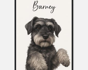 Retratos de mascotas, láminas personalizadas, retratos ilustrados personalizados, arte mural personalizado para perros, ideas para conmemorar mascotas (tamaño A1/A2/A3/A4/A5)