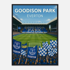 Lámina de Goodison Park, lámina del Everton, lámina de despedida de Goodison Park, láminas de fútbol, arte futbolístico, regalo de fútbol, lámina popular A1/A2/A3/A4/A5