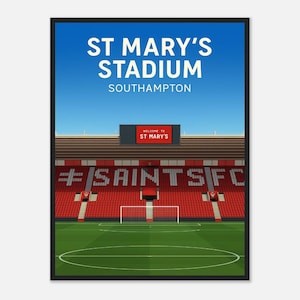 Southampton St Marys Stadium Print, Southampton Poster, Football Stadium Prints, Football Art, Soccer Gift , Popular Print A1/A2/A3/A4/A5