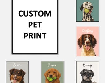 Custom Dog Portrait , Dog Portrait Print, Digital Dog Portrait, Dog Memorial, Dog Gift Idea, Personalized Dog Art, Dog Portrait from Photo