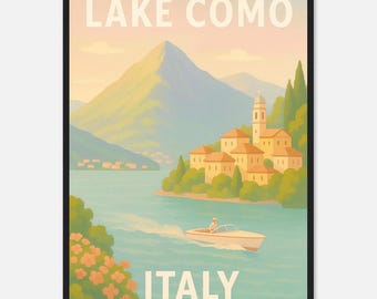 Lake Como Italy Travel Print , Italy Print , Travel Decor ,  Travel Poster , Birthday Gift , Popular Print A1/A2/A3/A4/A5