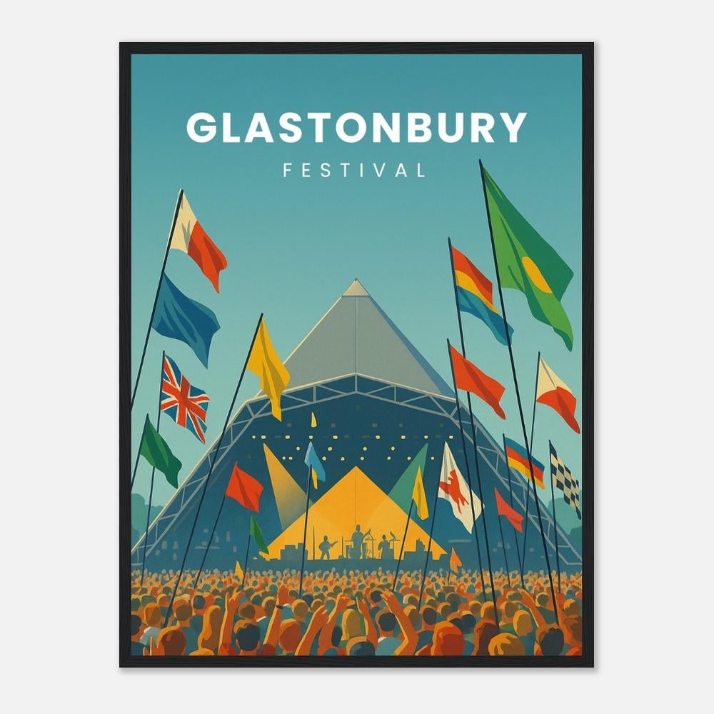 Glastonbury Festival Print, Music Festival Print, Travel Poster