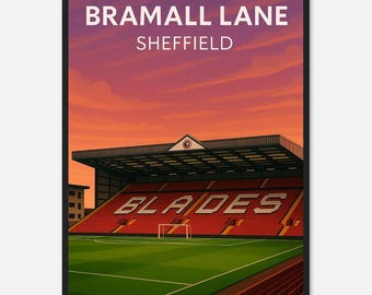 Bramall Lane Print, Sheffield United Inspired Print, Football Stadium Prints, Football Art, Soccer Gift , Popular Print A1/A2/A3/A4/A5