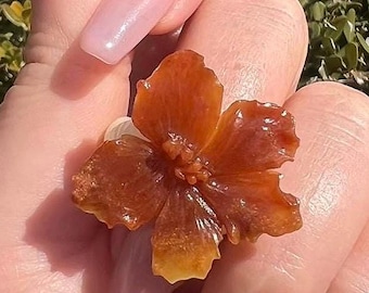 Custom Ring! Artisan Hand Carved Jade Flower Ring: Natural Type A Gemstone