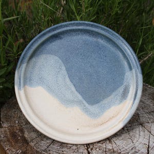 Ceramic Side Plate l Stoneware Plate l Coastal Decor l Handmade Side Plate l Coastal Kitchen l Beach Decor l Dinnerware l Blue and Sand
