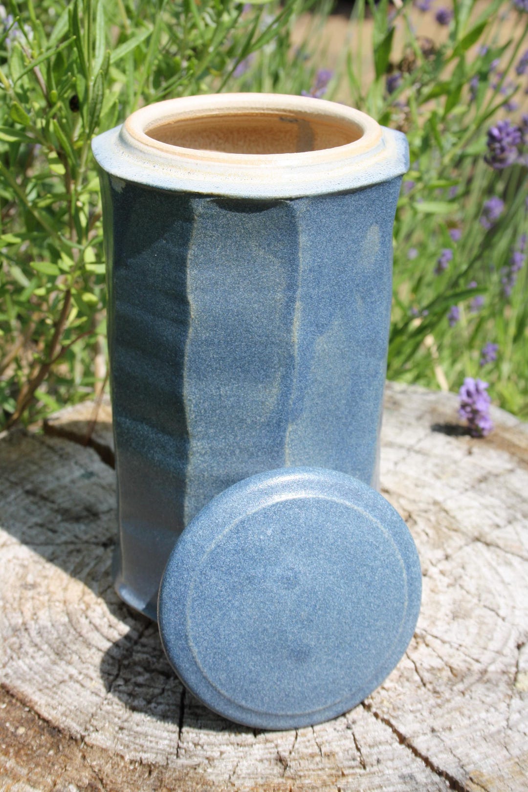 Fluted Jar With Lid L Handmade Wheel Thrown Pottery | Stoneware Ceramic ...