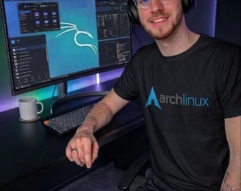 Camiseta con el logo de Arch Linux y texto / Camiseta de distribución Linux, ropa tecnológica