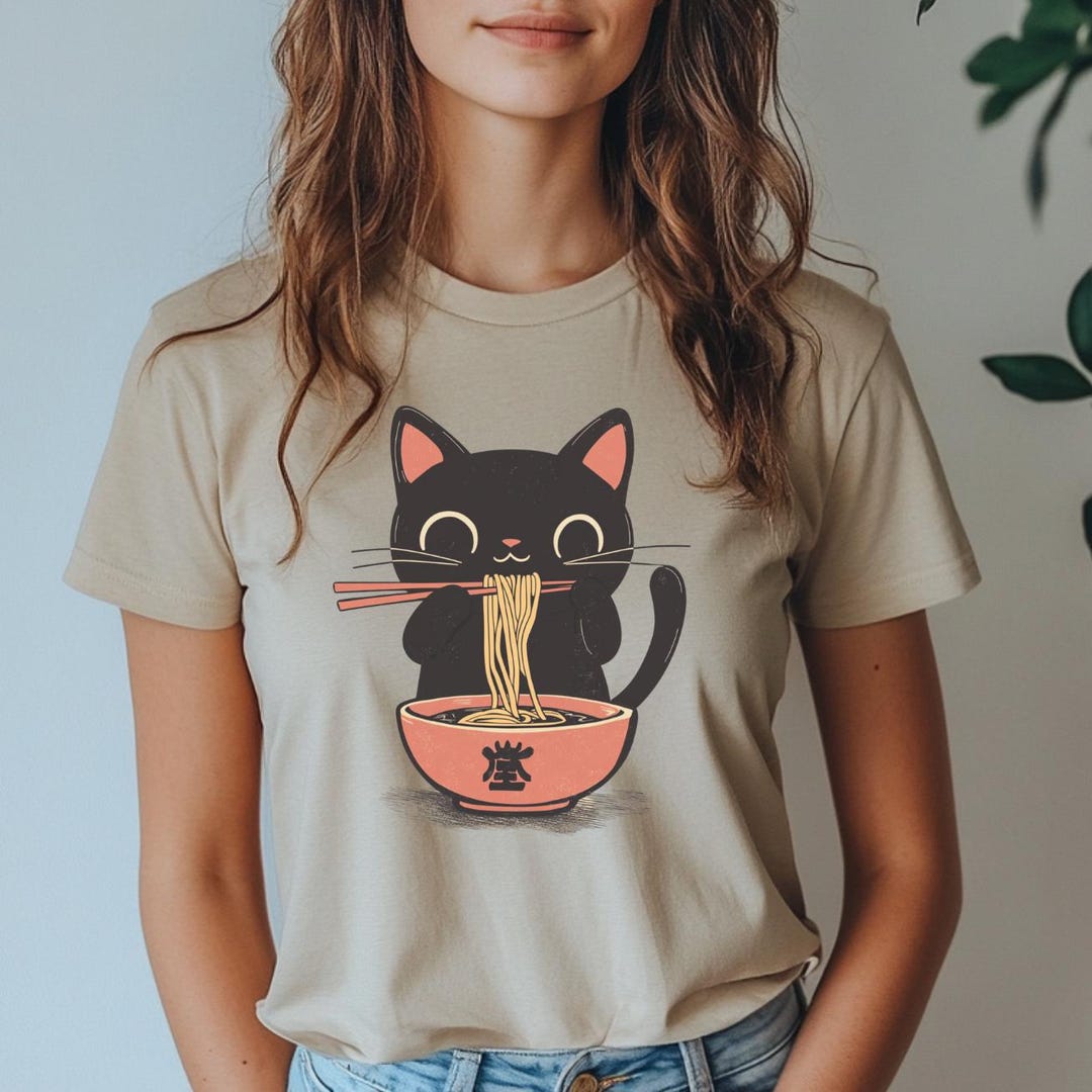 nudeln-katze-shirt-lustiges-t-shirt-baumwoll-shirt-unisex-shirt