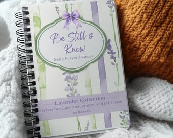 Cuaderno de oración con espiral y renglones "Be Still & Know" (Quédate quieto y conoce)