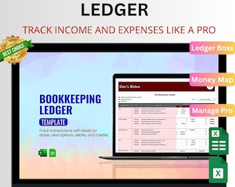 Bookkeeping Ledger Template Excel & Google Sheets | Income, Expense and Small Business Accounting
