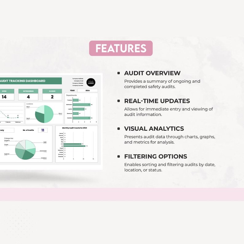 Safety Audit Dashboard Excel & Google Sheets: Track Compliance, Risks ...