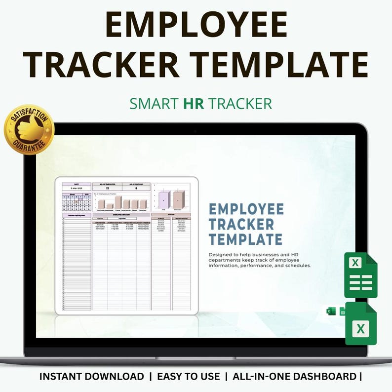 Employee Tracker Template Excel & Google Sheets: Manage Staff Records ...